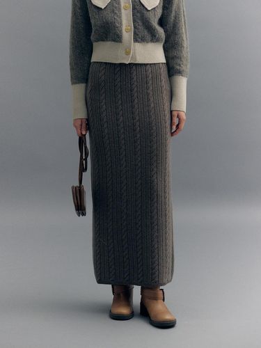 CABLE MAXI KNIT SKIRT (ash brown) - MOAT - Modalova