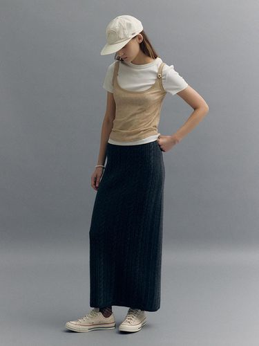 CABLE MAXI KNIT SKIRT (dust gray) - MOAT - Modalova