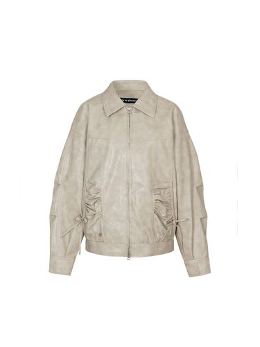 CIELO LEATHER JACKET beige - PAIN OR PLEASURE - Modalova