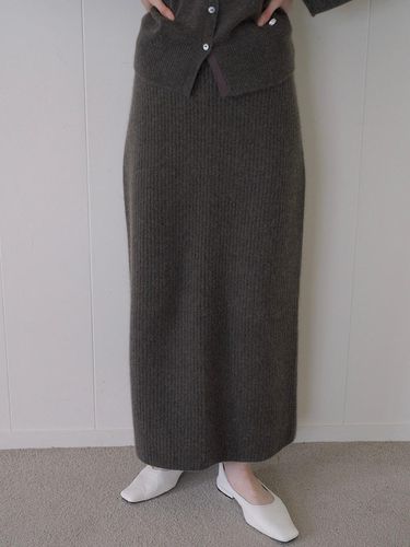 WHOLE GARMENT SKIRT_KHAKI BROWN - ovbeige - Modalova