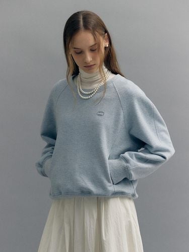 WOOL KNITED VOLUME SWEATSHIRT (pale blue) - MOAT - Modalova