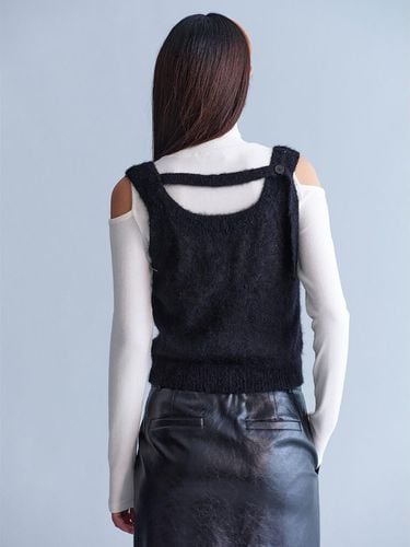 Mohair Knit Vest - Black - kuho plus - Modalova