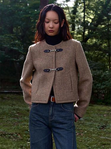 Buckle Detail Wool Jacket - Brown - kuho plus - Modalova