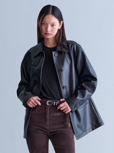 Signature Faux Leather Midi Jacket - kuho plus - Modalova