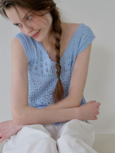 Crochet Knit Vest - lettera - Modalova