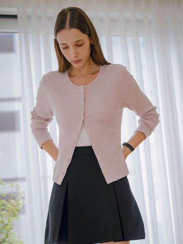 Comfortable slim belt point cardigan_Pink - KNOWN BETTER - Modalova