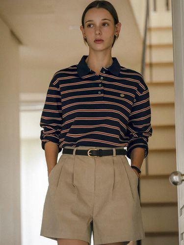 Cotton striped collar T-shirt_Navy - KNOWN BETTER - Modalova