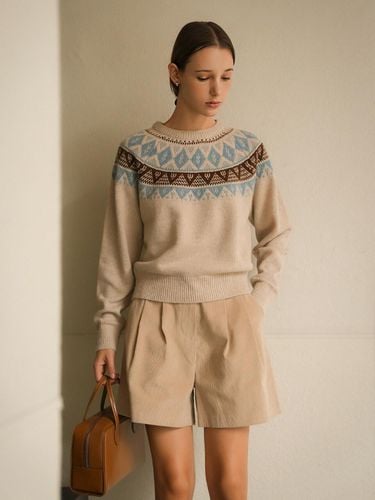 Nordic jacquard wool knitwear_Beige - KNOWN BETTER - Modalova