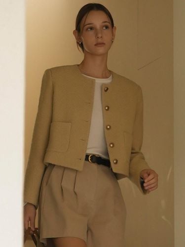 Roy wool blended tweed jacket_Beige - KNOWN BETTER - Modalova