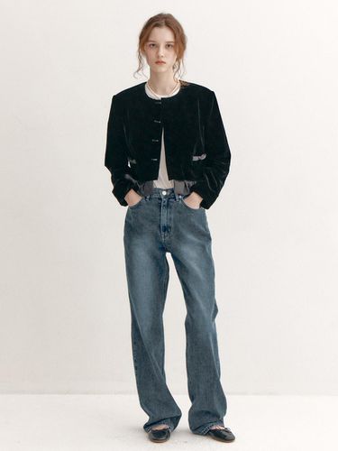 Heart Pocket Denim Pants - FLOWOOM - Modalova