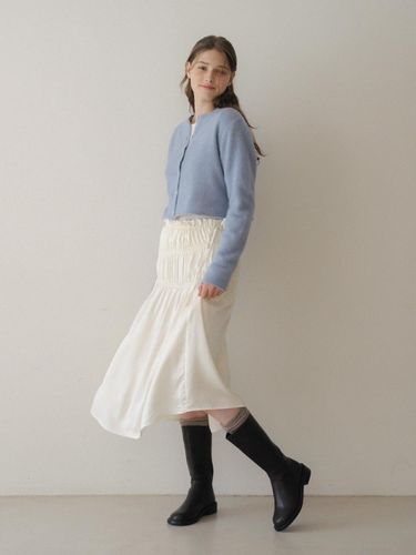 Exclusive] Smocked Banded Midi Skirt - lettera - Modalova