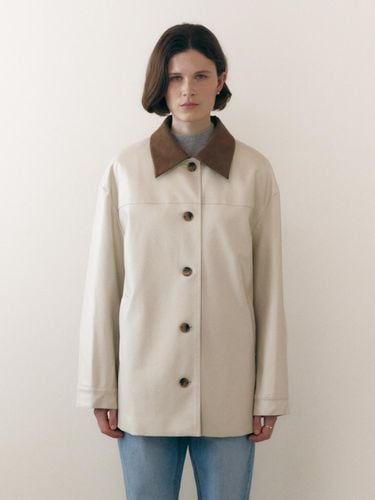 Mac leather trench half length coat_2color - Fabricology - Modalova