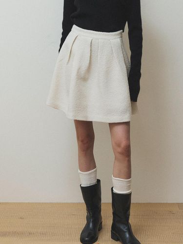 Wool tweed skirt_Light Beige - AUBARD - Modalova