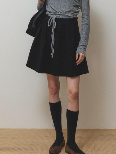 Wool tweed skirt_Black - AUBARD - Modalova