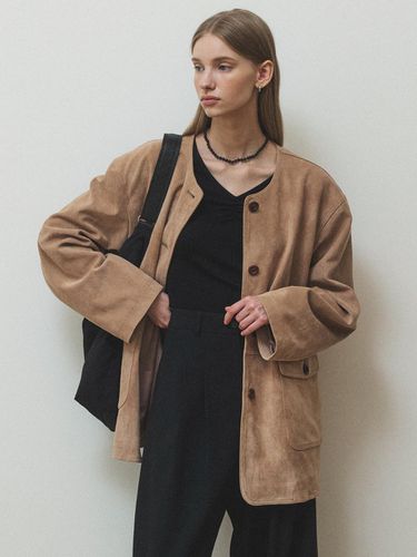 Single suede jacket_Beige - AUBARD - Modalova