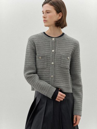 HAILEY TWEED KNIT CARDIGAN(CD-2134) - Atelier Nain - Modalova