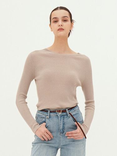 Round Neck Ribbed Knitwear _Beige - ACUD - Modalova