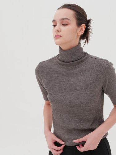 Turtle Neck Ribbed Knitwear _Grey - ACUD - Modalova