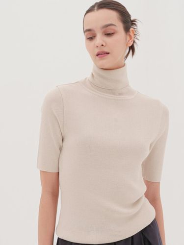 Turtle Neck Ribbed Knitwear _Beige - ACUD - Modalova