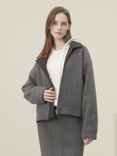 Knitted Wool Zip-up Jumper _Grey - ACUD - Modalova