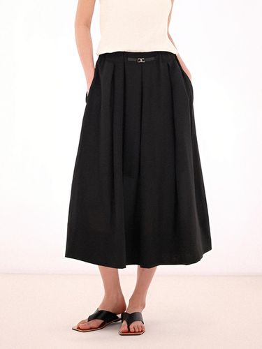 Linen Banding Pintuck Skirt _Black - ACUD - Modalova