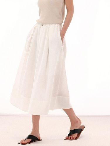 Linen Banding Pintuck Skirt _White - ACUD - Modalova