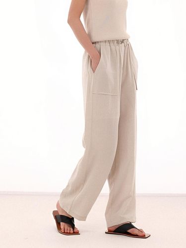 Linen Banding Wide Pants _Beige - ACUD - Modalova