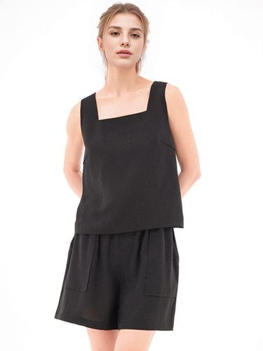 Square neck Sleeveless Top _Black - ACUD - Modalova