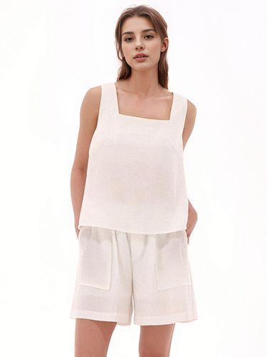 Square neck Sleeveless Top _White - ACUD - Modalova