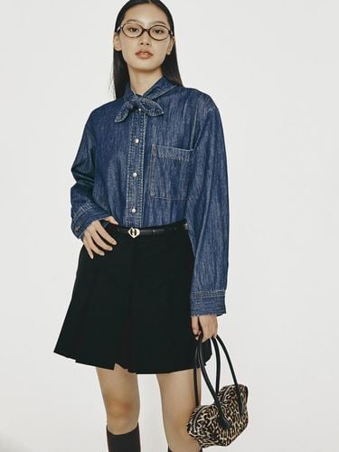 Knot Collar Denim Jacket_LFPDW24310BUX - LUCKY CHOUETTE - Modalova