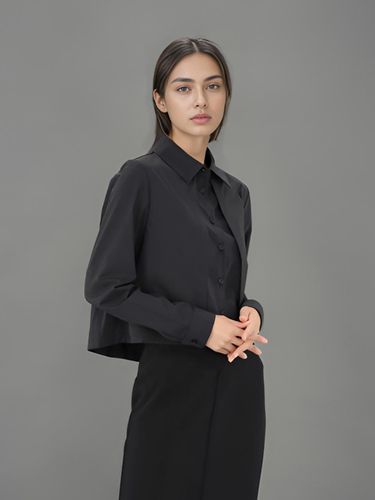 Layered Cropped Shirt _Black - ACUD - Modalova