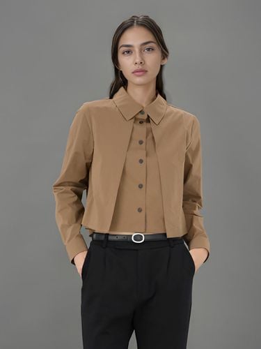 Layered Cropped Shirt _Dark Beige - ACUD - Modalova