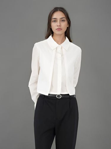 Layered Cropped Shirt _White - ACUD - Modalova