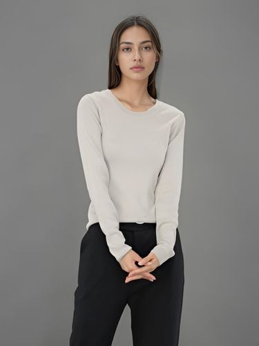 Ribbed Round Neck Knitwear _Light Grey - ACUD - Modalova