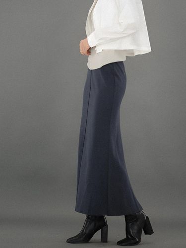 Back Slit Banding Long Skirt _Navy - ACUD - Modalova