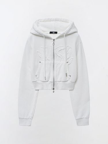 LOGO PATCH HOODIE ZIP-UP TOP - YUSE - Modalova