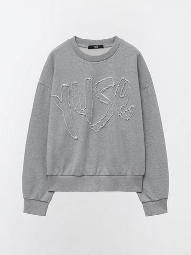 LOGO PATCH SWEAT SHIRT TOP - GRAY - YUSE - Modalova