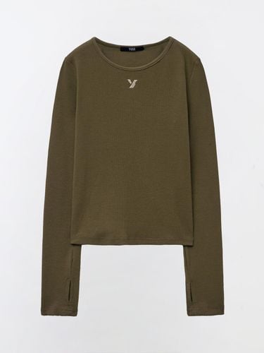 Y SYMBOL RIB SLIM LONG SLEEVE T-SHIRT - YUSE - Modalova