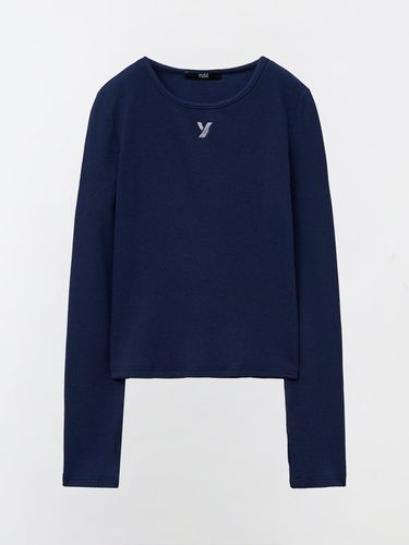 Y SYMBOL GOLGI SLIM LONG SLEEVE T-SHIRT - NAVY - YUSE - Modalova