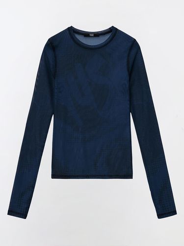 MESH FULL PRINTED LONG SLEEVE T-SHIRT - BLUE - YUSE - Modalova