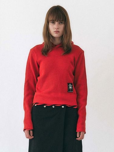 Hatch Waffle Hoodie (Red) - YUNSE - Modalova