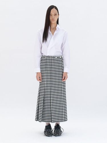 Unbalance Mono Pleats Skirt (Check) - YUNSE - Modalova