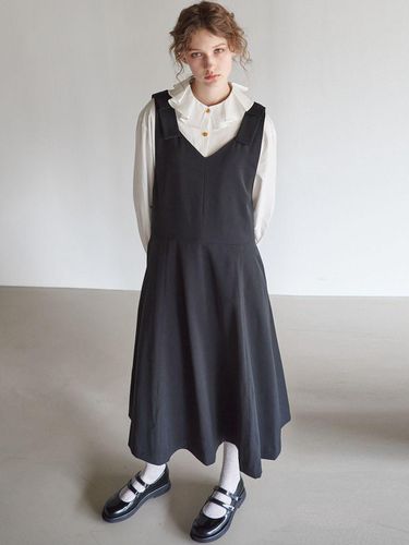 RIBBON FLARE DRESS_BLACK - MITTE - Modalova