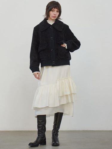 CAPE COLLAR DUMBLE FUR JACKET_BLACK - MITTE - Modalova