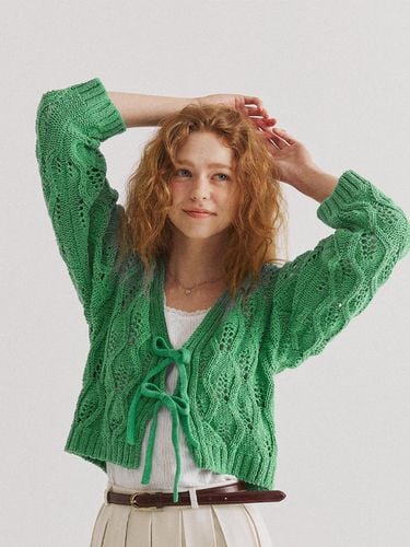 Vegan Cotton 100 Leaf Cardigan [ , Green ] - snug.U - Modalova