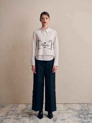 White Panel Embroidery Shirts - AMARI ROMATA - Modalova