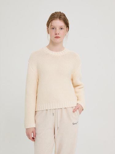 Cotton 100 LInk_Link Round Knit Sweater [, BL - snug.U - Modalova