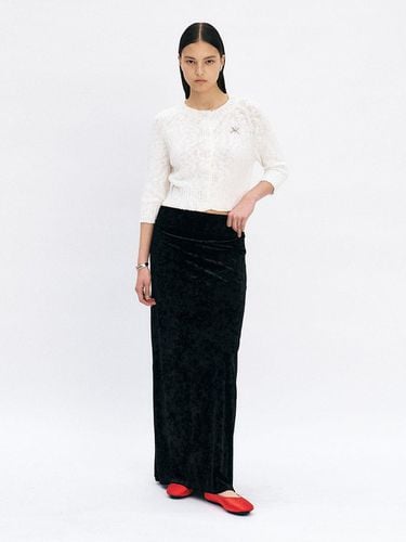 Summer Velvet Long Skirt (Black) - YUNSE - Modalova