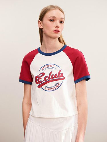 Color Block Raglan T-shirt WH_C242PSM711 - CCclub - Modalova