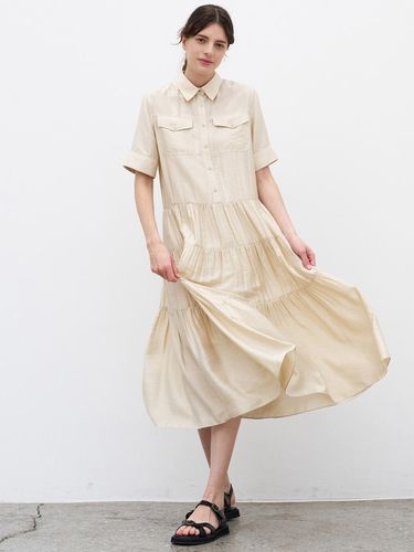 TIERED SHIRRING DRESS_BEIGE - MITTE - Modalova